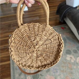 Stylish Tan Woven Handbag